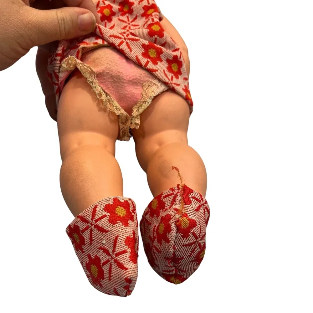 Vintage 1969 Mattel Baby Doll Blonde Blue Eyes MCM‎ Retro Handmade Outfit Mexico